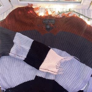 cropped distressed sweater